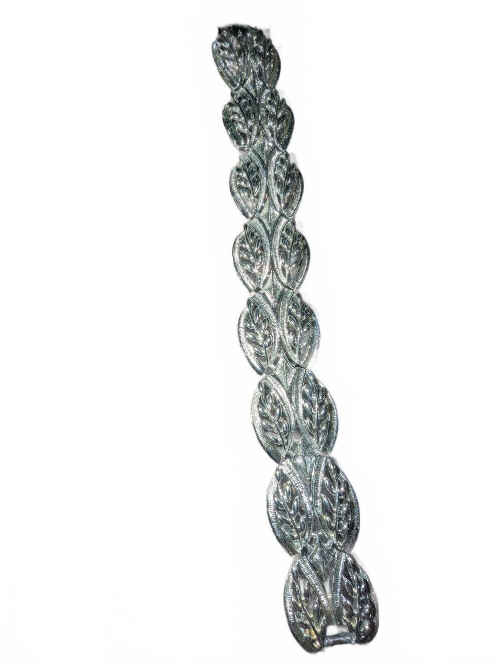 Vintage coro Silver Tone Leaf Design Bracelet